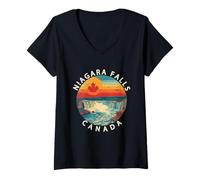 Womens Niagara Falls, Ontario, Toronto & The Canadian Flag V-Neck T-Shirt