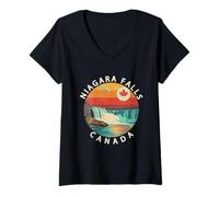 Womens Niagara Falls, Ontario, Toronto & The Canadian Flag V-Neck T-Shirt