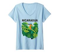 Womens Nicaragua Guardabarranco Nicaraguan Torogoz Bird Central 505 V-Neck T-Shirt