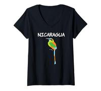 Womens Nicaragua Nicaraguan Bird Central America Guardabarranco 505 V-Neck T-Shirt