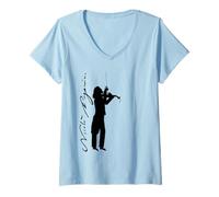 Womens Niccolo Paganini Musicians Classical Music V-Neck T-Shirt