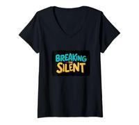 Womens Nice Breaking The Silent Costume for Boys and Girls V-Neck T-Shirt