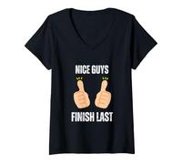 Women's Nice Guys Finish Last, Winner and Champions V-Neck T-Shirt