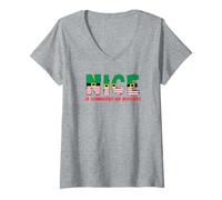 Womens Nice If Schnauzers are Involved Funny Dog Christmas Santa V-Neck T-Shirt