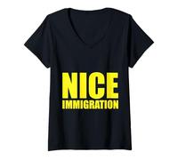 Womens Nice Immigration for Nice Immigration ICE Agents Patriotic V-Neck T-Shirt