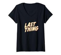 Womens Nice Last Thing Emblem V-Neck T-Shirt