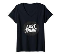 Womens Nice Last Thing Stamp V-Neck T-Shirt