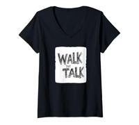 Womens Nice Walk That Talk Statement V-Neck T-Shirt