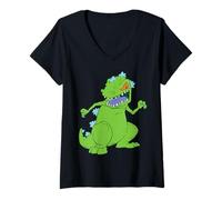 Women's Nickelodeon Classic Rugrats Reptar Roar V-Neck T-Shirt