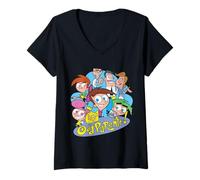 Womens Nickelodeon The Fairly Oddparents Cast V-Neck T-Shirt