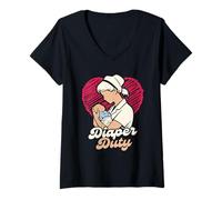 Women's NICU Nurse Diaper Duty V-Neck T-Shirt
