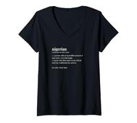 Women's Nigerian Heritage Origin Message Culture V-Neck T-Shirt
