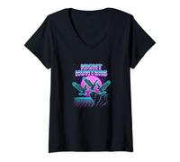 Women's Night Hunters Eagles Retrowave Synthwave 80s Sky V-Neck T-Shirt