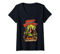 Women's Night of the Witch Cult Occult Horror Halloween V-Neck T-Shirt