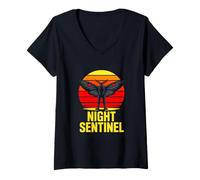 Women's Night Sentinel Mothman Cryptid Paranormal V-Neck T-Shirt