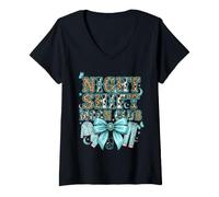 Women's Night Shift Moon Club Nurse Leopard Cow Print V-Neck T-Shirt