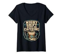 Women's Night Shift Nurse Graveyard Shift Nurse RN Gift V-Neck T-Shirt