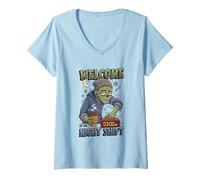 Women's Night Shift Worker Humor Welcome to The Night Shift V-Neck T-Shirt