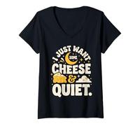 Women's Night Sky I Just Want Some Cheese and Quiet V-Neck T-Shirt