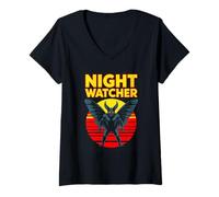 Women's Night Watcher Cryptid Mothman Night Creature V-Neck T-Shirt