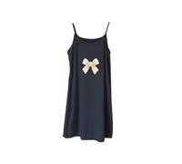 Women's Nightdress UK Deals of the Day Sleeveless Bow Printed Camisoles Dresses Pyjamas Nightgown Nighties Solid Color Nightshirts Soft Cotton Loose Sleep Midi Dress Ladies Casual Sleepwear Pajamas