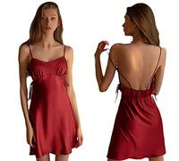 Women'S Nightdresses Nightshirts Women Sexy Sleepwear Satin Nightwear Lace Silk Lingerie Soft Backless Nightgown Summer Spaghetti Strap Pajama Home Clothes