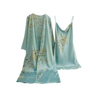 Womens Nightdresses Satin Silk Long Nightgowns 2 Pieces Pyjama Sets Sling Cami Nightdress Negligees Plain Robes Pajamas Sexy Nightie Nightwear Sleepwear Loungewear for Ladies UK Clearance