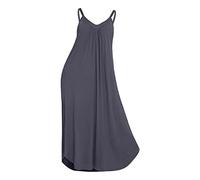 Womens Nightgown Sleeveless Long Nightshirt Full Slip Night Dress Plus Size Sleepshirt Chemise Button down Sleepwear for Women (Grey, XXL)