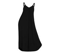 Womens Nightgown Sleeveless Long Nightshirt Full Slip Night Dress Plus Size Sleepshirt Chemise Button down Sleepwear for Women (Black, L)