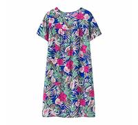 Women's Nightgowns Short Sleeve Cotton Pyjamas Cotton Short Nightdress Round Neck Beach Dress Sleep Shirt for Elderly Soft Negligee Summer Night Dress Lounge Loose Sleep Shirt Summer Nightgown, Green