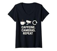 Womens Nightshift Security Funny Guard Graveyard Shift Night Owl V-Neck T-Shirt