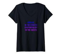 Womens Nihilist In The Streets Existentialist In The Sheets V-Neck T-Shirt
