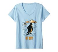 Women's Nihilist Penguin But WHY Cute Penguins Animal Story V-Neck T-Shirt