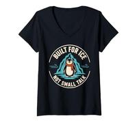 Women's Nihilist Penguin Existential Penguin Funny Gift V-Neck T-Shirt