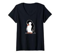 Women's Nihilistic Penguin - sad Penguin Dark Humor Graphic V-Neck T-Shirt