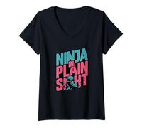 Womens Ninja in Plain Sight V-Neck T-Shirt