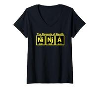 Women's Ninja Periodic Table V-Neck T-Shirt