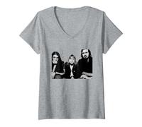 Women's Nirvana Kurt Cobain Band Portrait By AJ Barratt V-Neck T-Shirt
