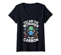 Women's Nitrogen to My Carbon Chemistry Science Element V-Neck T-Shirt