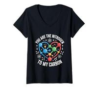 Women's Nitrogen to My Carbon Science Love Chemistry V-Neck T-Shirt