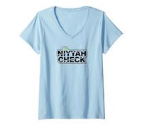Women's NIYYAH Check - Funny Intention Reminder V-Neck T-Shirt