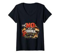 Women's No a la Guerra V-Neck T-Shirt