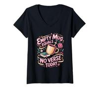Women's No Coffee Equals No Verse Today Sunday School Teacher V-Neck T-Shirt