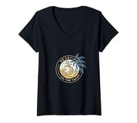 Womens No Crying on the Yacht Coastal Anchor Graphic V-Neck T-Shirt
