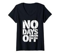 Women's No Days Off Motivation Success Grinding Entrepreneurial V-Neck T-Shirt