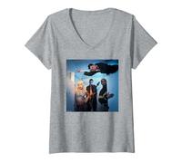 Womens No Doubt Gwen Stefani Band Shoot by Michael Grecco V-Neck T-Shirt