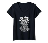 Womens No Fear No Mercy Samurai V-Neck T-Shirt