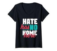 Women's No Home Here Anti-Racist V-Neck T-Shirt