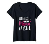 Womens No Hustle Like Mama Hustle V-Neck T-Shirt