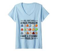 Women's No I Don't Have a Rock Collector Problem Rock Geode Hunter V-Neck T-Shirt